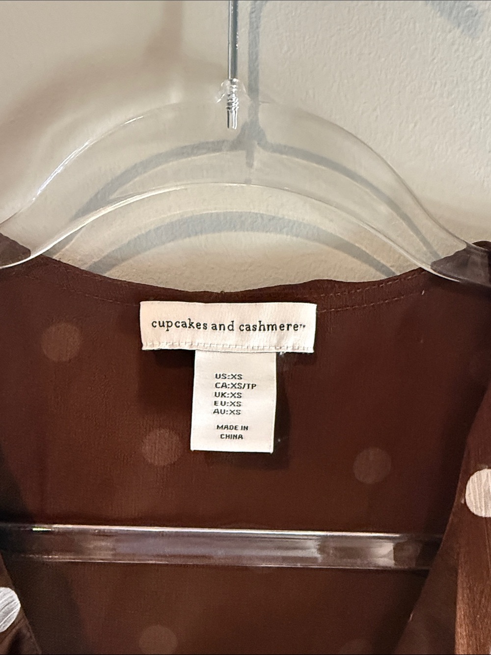 cupcakes & cashmere Brown Polka Dot Ruffle Blouse - Picture 2 of 3